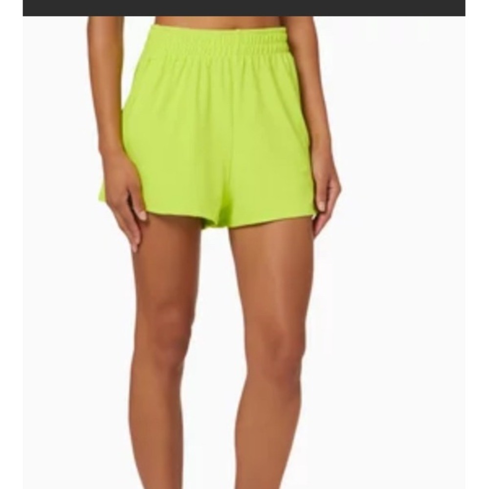 Frankies Bikinis Morgan Shorts & Terry Bikini Top Set Neon Yellow Green Blue XS - Picture 5 of 6
